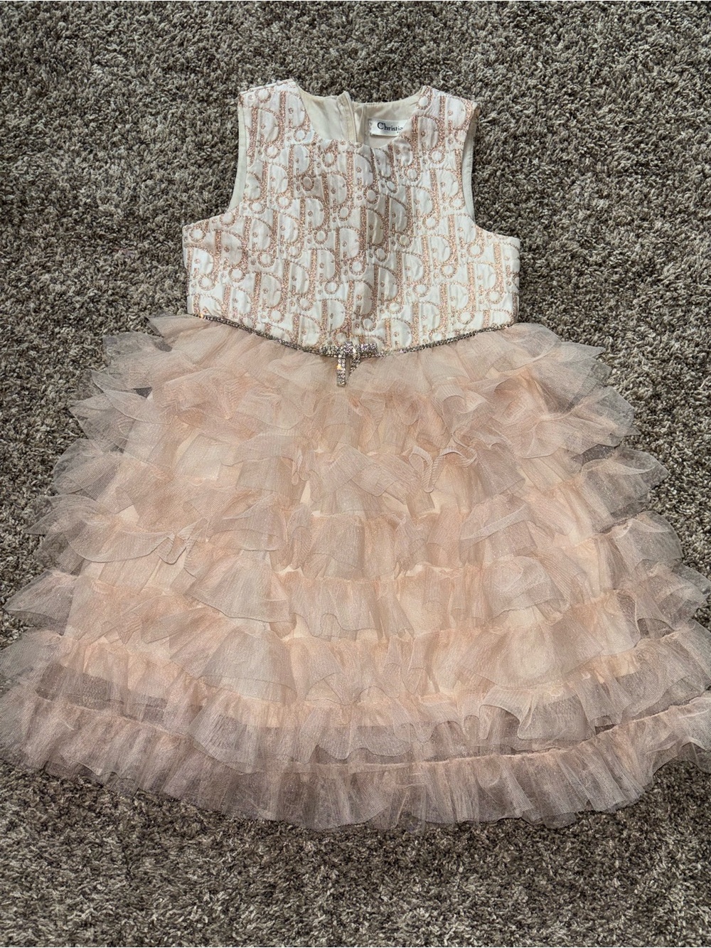 Girls' Pink Ruffle Tulle Party Dress
